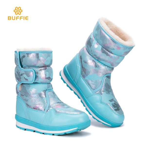 

warm boots turquoise blue fashion colour winter 2018 new style female shoes waterproof upper thick plush insole popular selling, Black