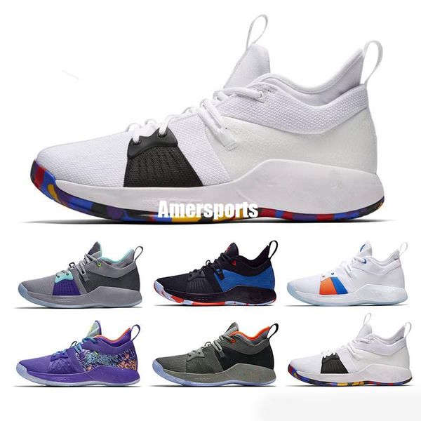 

paul george 2 pg ii basketball shoes for pg2 2s starry blue orange all white black sports sneakers 40-46
