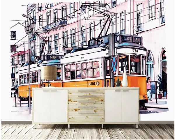 3d Wallpaper Custom Photo Modern Minimalist Nostalgic Street Bus Industrial Background Wall Home Decor Living Room Wallpaper For Walls 3 D Horse