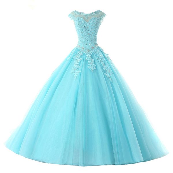 2018 Mode rückenfreie Kristallapplikationen Ballkleid Quinceanera Kleider Schnürung Sweet 16 Kleider Debütantin 15 Jahre Abschlussball Partykleid 230A