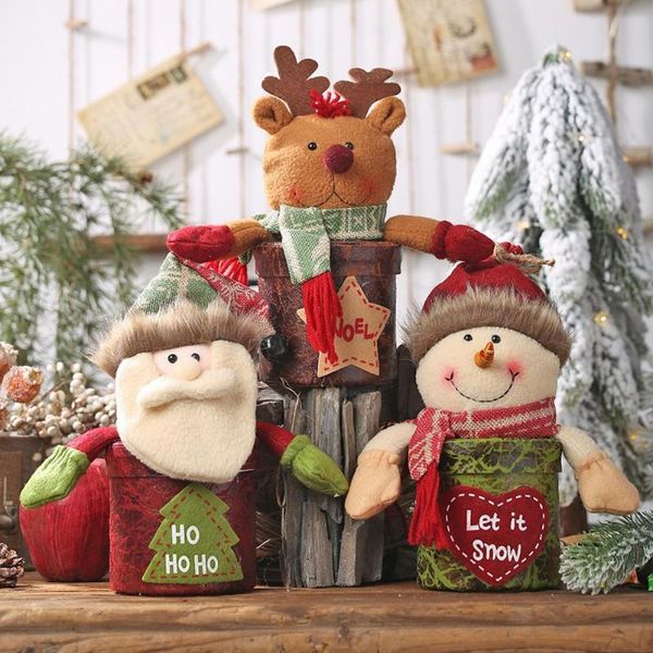 

merry christmas candy gift bag cartoon santa claus apple bag candy jar christmas gift for children adornos de navidad