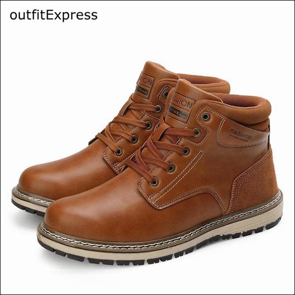 

ankle boots warm men snow boots winter lace-up men shoes 2020 new arrival fashion winter walking shoes size 40-47