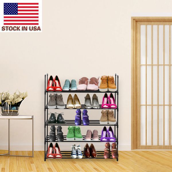 

corridor door shoe storage rack 5 tiers shoe rack shoe tower shelf storage organizer for bedroom entryway hallway and closet black color
