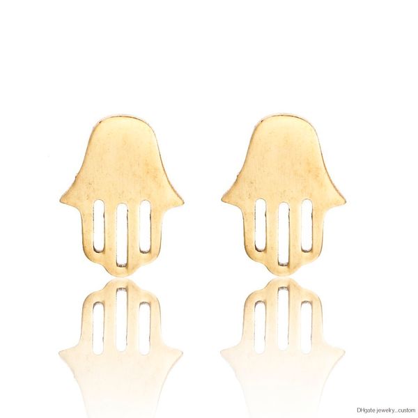 

New Fashion Cute Palm Design Stud Earrings Tiny Metal Earrings For Women Golden Color Cute Jewelry Drop Shipping Wholesale E035