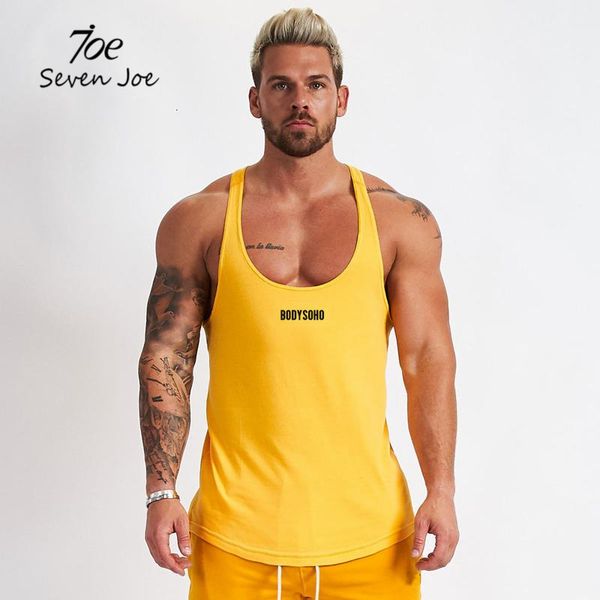 

seven joe new fashion men gym muscle bodybuilding sleeveless shirt tank singlet fitness sport print vest black, White;black
