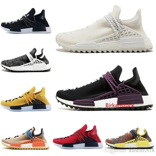 

2019 human race hu trail x pharrell williams nerd мужские кроссовки белый черный желтый кружева равенство мужские кроссовки для женщин спорт