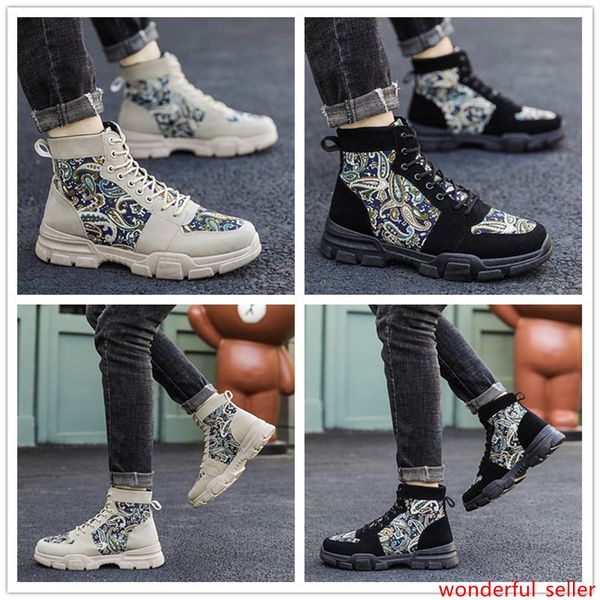 

designer luxury mens high boots winter boots 2019 fashion black beige military triple martin boots size 38-44 6584