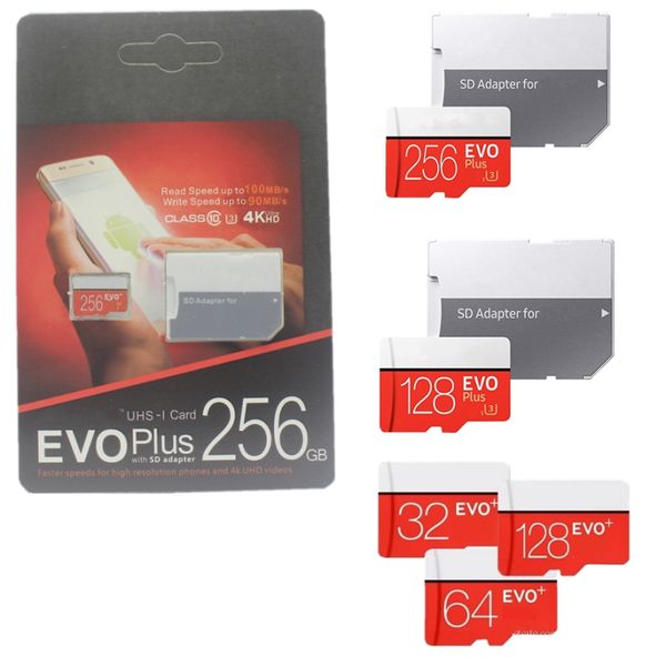 

2019 популярный evo plus 256gb 128gb 64gb 32gb tf карты памяти class 10 вспышка с бесплатным sd adapter dhl 1 день отправки freeship