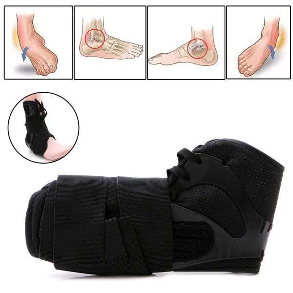 

ankle support s/m/l size brace sports adjustable straps foot orthosis stabilizer protector, Blue;black