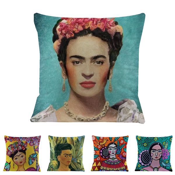 

Фрида Кало масло Портрет характер белый бархат ткань подушки подушки крышки наво