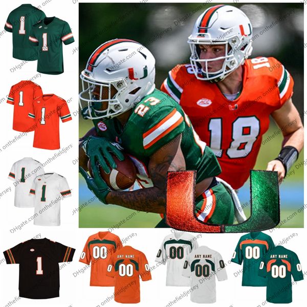

Miami Hurricanes 2019 Football Jersey #18 Tate Martell 13 DeeJay Dallas 7 Al Blades Jr. 6 Mark Pope 23 Cam'ron Davis S-4XL