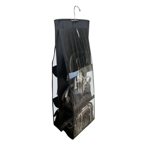 

handbag storage bag hanging wardrobe closet space saving organizer pockets