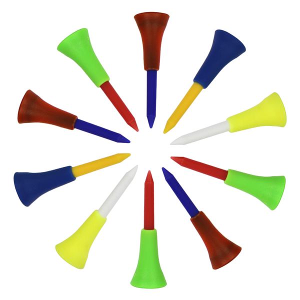 

10 pcs plastic golf tees ball holder nail for divot practice assorted color