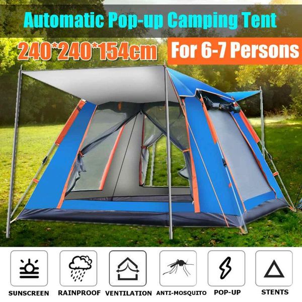 

6-7 people throw tent outdoor automatic tents double layer waterproof camping hiking tent 4 season outdoor large family tents