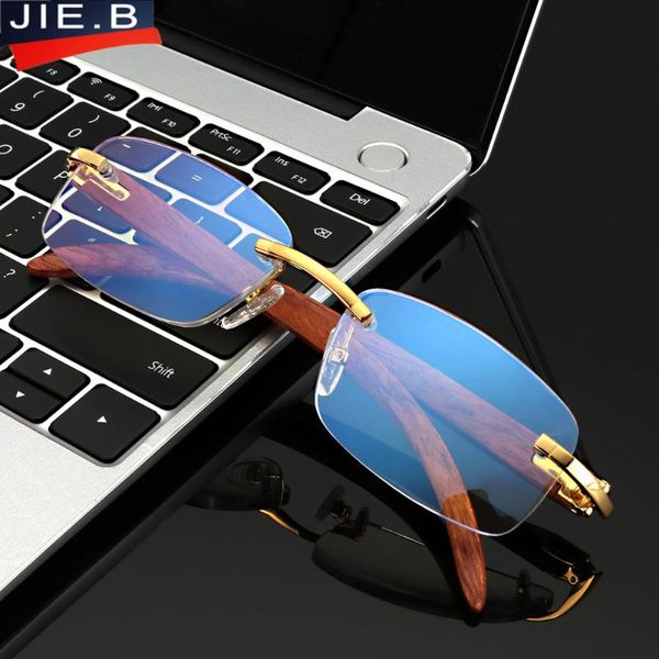 

high grade rimless multifocal progressive reading glasses women men anti-blu-ray hyperopia presbyopia eyeglasses diopter+1.0+1.5, White;black