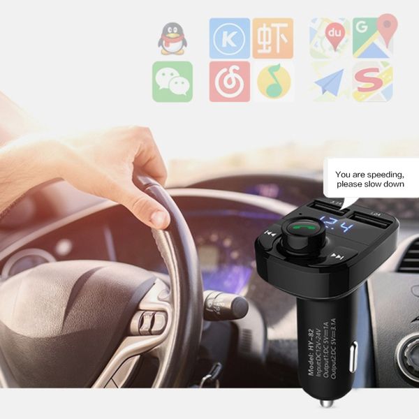 

super fm transmitter aux modulator bluetooth handscar kit car audio mp3 player with 4.1a quick charge dual usb charger