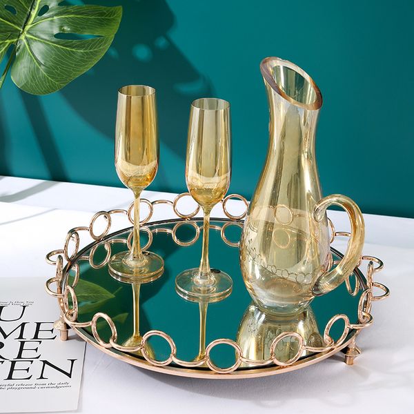 

european tray golden mirror storage tray coffee table storage