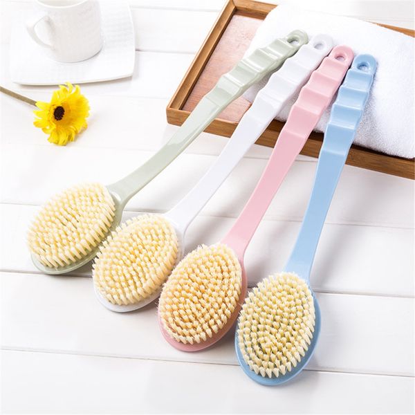 

2019 new long handled plastic bath shower back brush scrubber skin cleaning brushes body for bathroom cleaning accessories &e