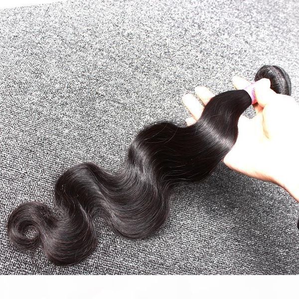 

indian hair 3pcs lot unprocessed human hair weaves wavy body wave natural black color hair extension ing