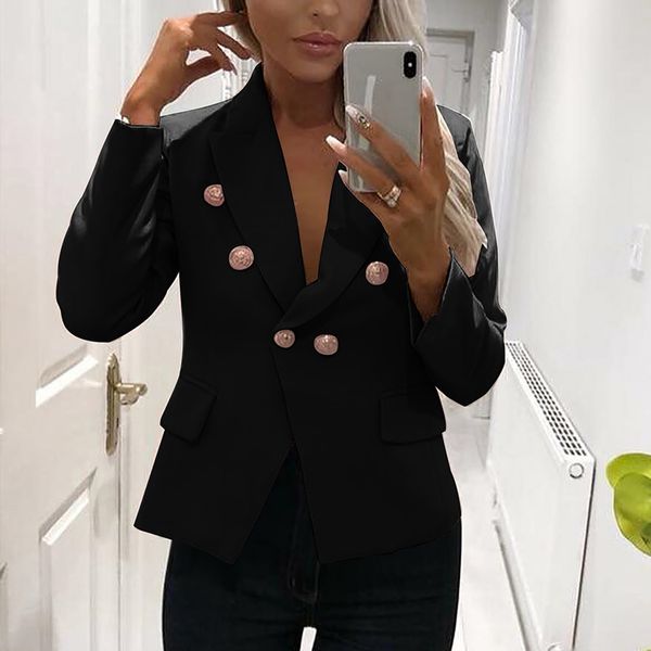

etoselldouble breasted coat female autumn winter fashion office lady women slim coat, Tan;black