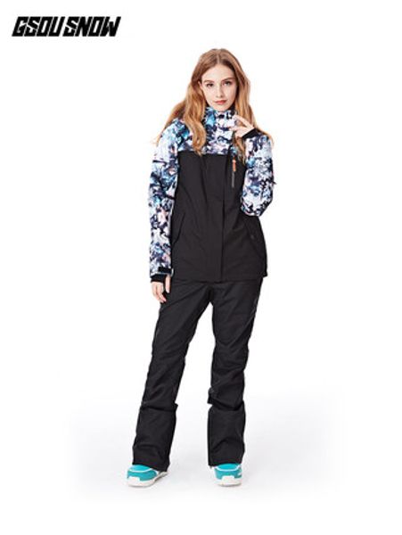 

2019 super warm women ski suit skiing jacket pant windproof waterproof hooded clothing trouser outdoor sport warm female suit