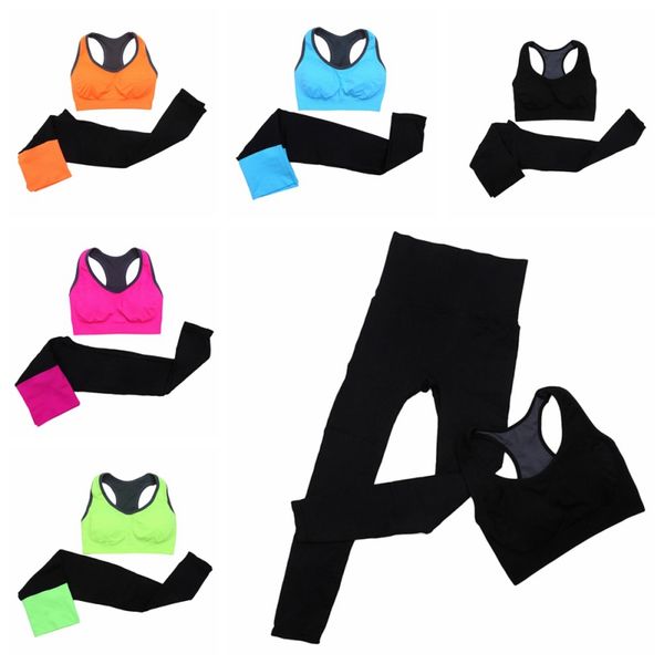 

summer yoga sport women suit bra set 2 piece female short-sleeved pants outdoor quick drying sportswear running clothes