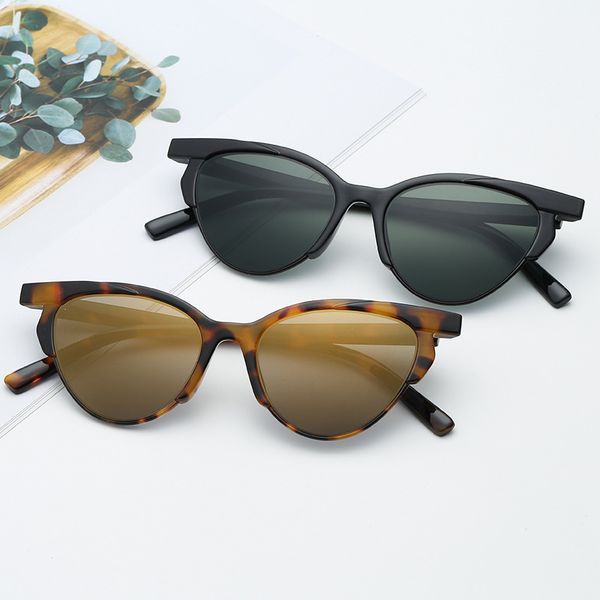 

2019 new cat eye sunglasses women leopard frame multicolor sun glasses transparent lens woman eyes glasses uv400, White;black