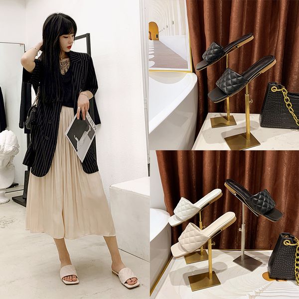 

shoes square toe womens slippers outdoor low loafers slides pantofle fashion soft 2020 luxury flat rome rubber basic pu casual, Black