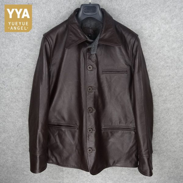 

2018 new thick mens genuine cow leather jacket autumn winter slim vintage real cowhide leather jacket coats brand, Black