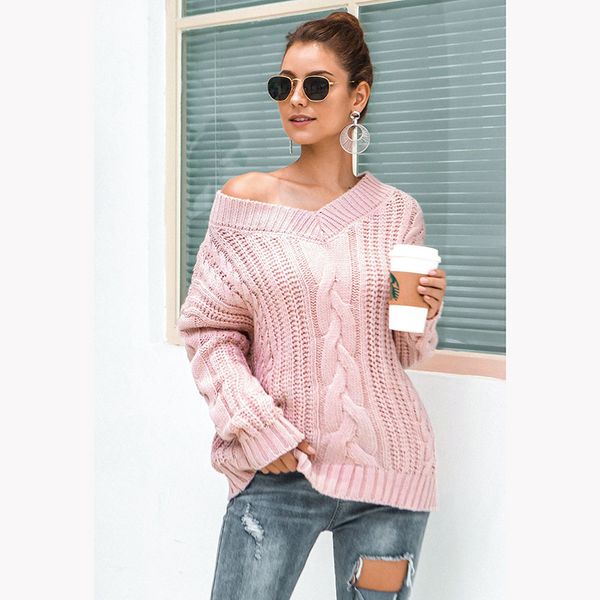 

winter women sweater long sleeve v neck solid pullover elegant slim winter clothes women pull femme jersey mujer, White;black