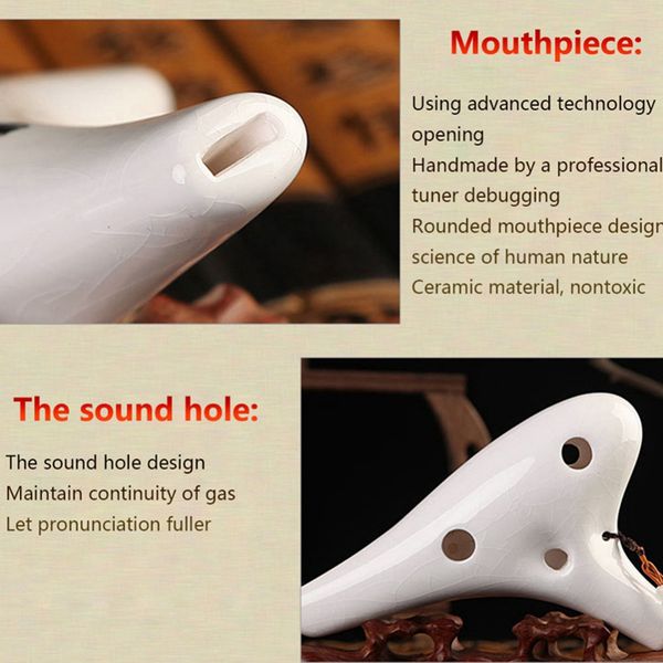 

12 holes ocarina of time ac ceramic flute woodwind orff instrument natural sound