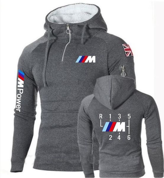 

brand joggings fleece hoodies men pullover zipper neckline sportswear motorsport m power print sweatshirt winter mens tracksuitt