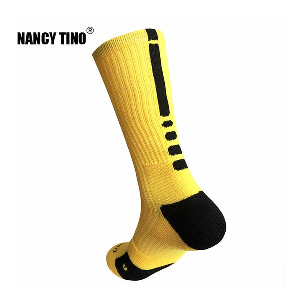 

nancy tino men quick-dry sport socks outdoor long coolmax sock male breathable athletic socks racing cycling basketball, Black