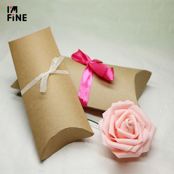 

20*10*4cm large kraft craft paper jewelry pack pillow box gift packaging box wedding,wedding party candy pillow packaging