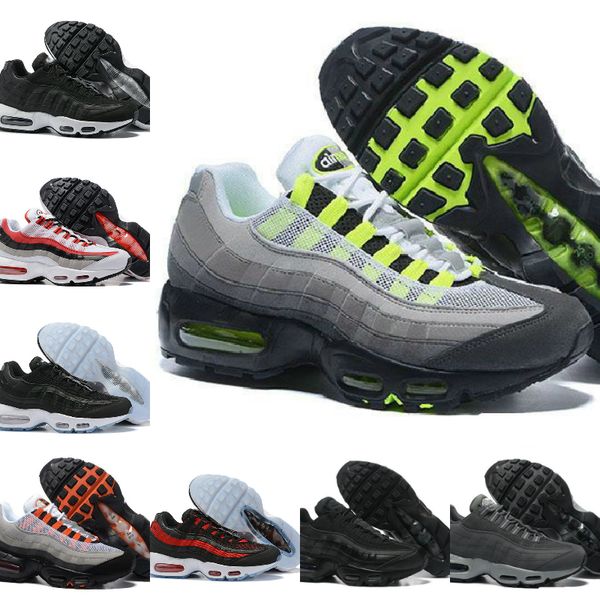 

оптовая продажа ultra 95 og x 20th anniversary men running sports shoes дешевые 95s trainer air черная подошва серый синий высокое качество