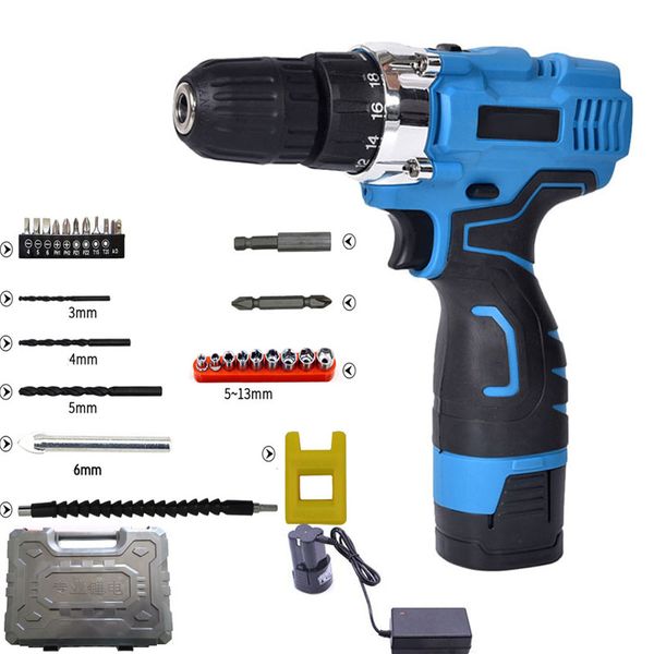 

rechargeable lithium battery cordless electric drill bit 12v/16.8v/18v/21v electric screwdriver torque screw gun power tools