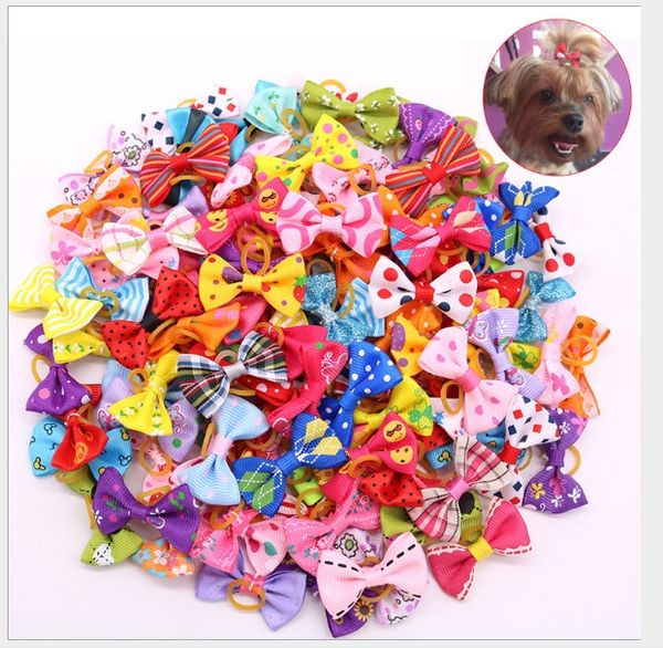 Рождество Pet Dog Bowknot глава Цветок лук Кожаный ремешок оптовой продажи ювелирных изделий Аксессуары для собак Pet Grooming аксессуары
