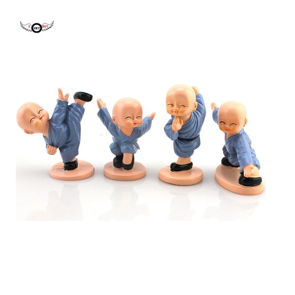 

4 pieces/set creative resin craft monk car kong fu small ornaments interior accessories exquisite originality doll