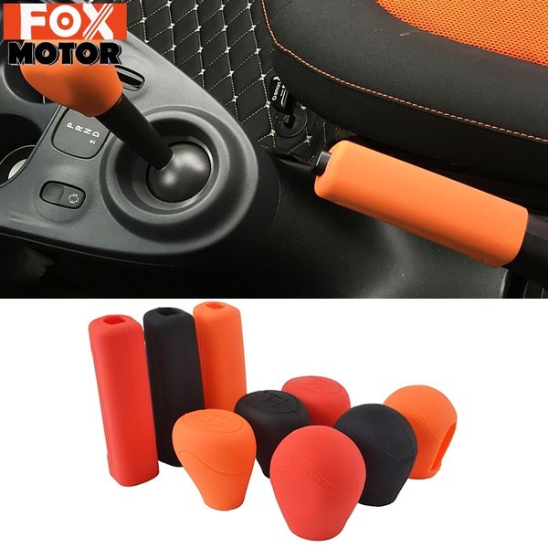 

for smart fortwo 07-17 silicone car gear knob cover shift gear head covers skin non slip handbrake hand brake key case mat