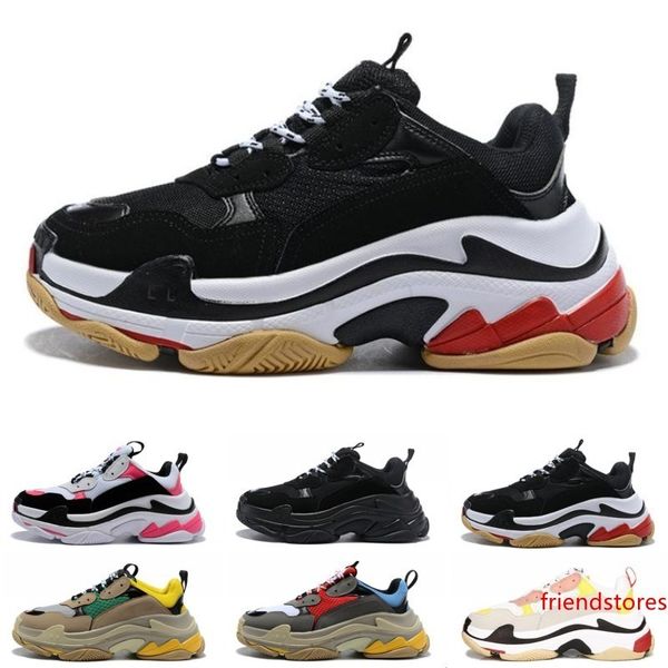 

модный дизайнер paris 17fw triple-s 2019 triple s sneaker desi luxury dad shoes for men's women бежево-черные спортивные кроссовки 36-45