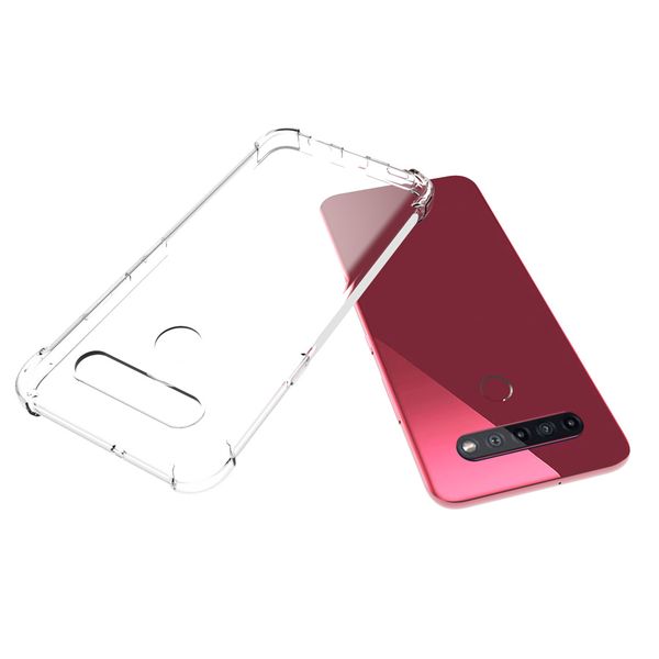 

shockproof clear transparent tpu with four corner protective case cover compatible for lg k51s
