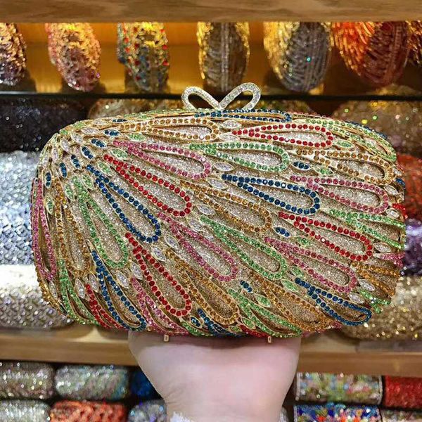 

women's crystal bag multicolor gemstone clutch handbags xiyuan 2020 ladies white rhinestone evening party bag prom clutch