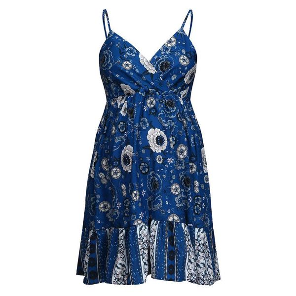 

women's pregnant women sleeveless v-neck floral suspender dress summer exquisite refreshing and comfortable floral s4, White