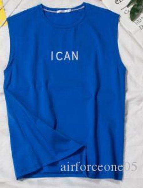 

men boys tank teenager summer 19ss skateboard letters i can embroidery designer tank sleeveless, White;black