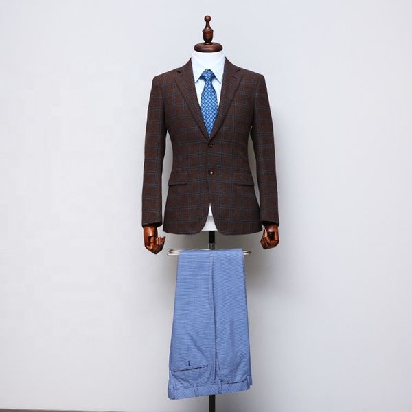 

mens custom made windowpane suit ,tailored-made single breasted men suit lapel sport jacket linen wool silk bepoke men, White;black