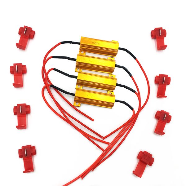 

2pcs/4pcs 50w load resistors led flash rate turn signals light indicator controllers brake running motorcycle