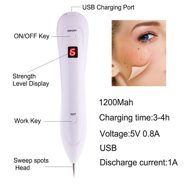 

handheld usb rechargeable mini mole tattoo removal sweep freckle laser plasma spot pen