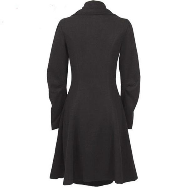 

trench coat women long standard fashion medieval trench coat women black stand collar gothic overcoat elegant women coat vintage female, Tan;black