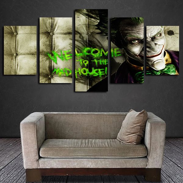 

5 panels movie abstract joker artworks modern canvas wall art abstract poster canvas print oil painting wall decor
