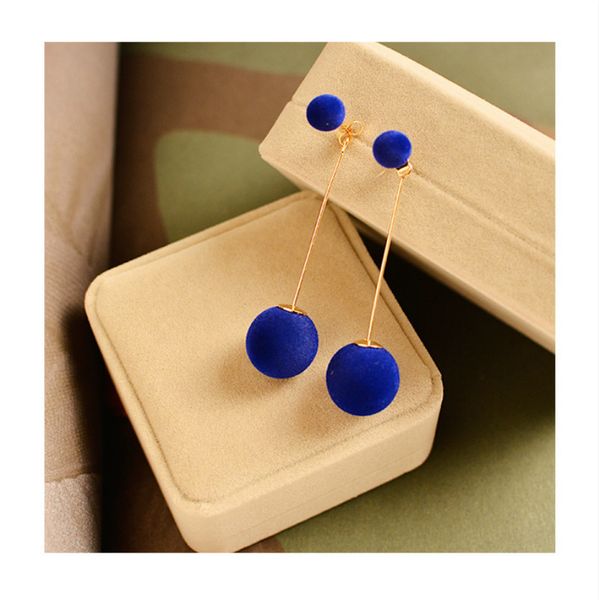 

geometric multicolor long earrings fashion jewelry plush ball round tassel pendant statement earrings women elegant earrings, Silver